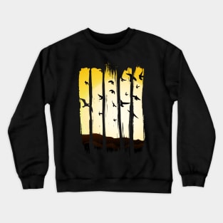 Silhouette of flying birds Crewneck Sweatshirt